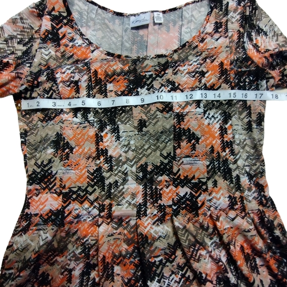 EUC Kim Rogers Floral coral, black white dress. Petite Medium office church - Picture 4 of 6